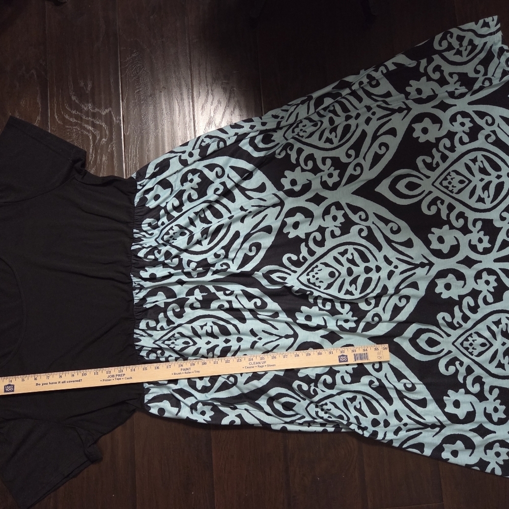 Nemidor Black and Blue Patterned Maxi Dress Size 24 - Picture 11 of 11